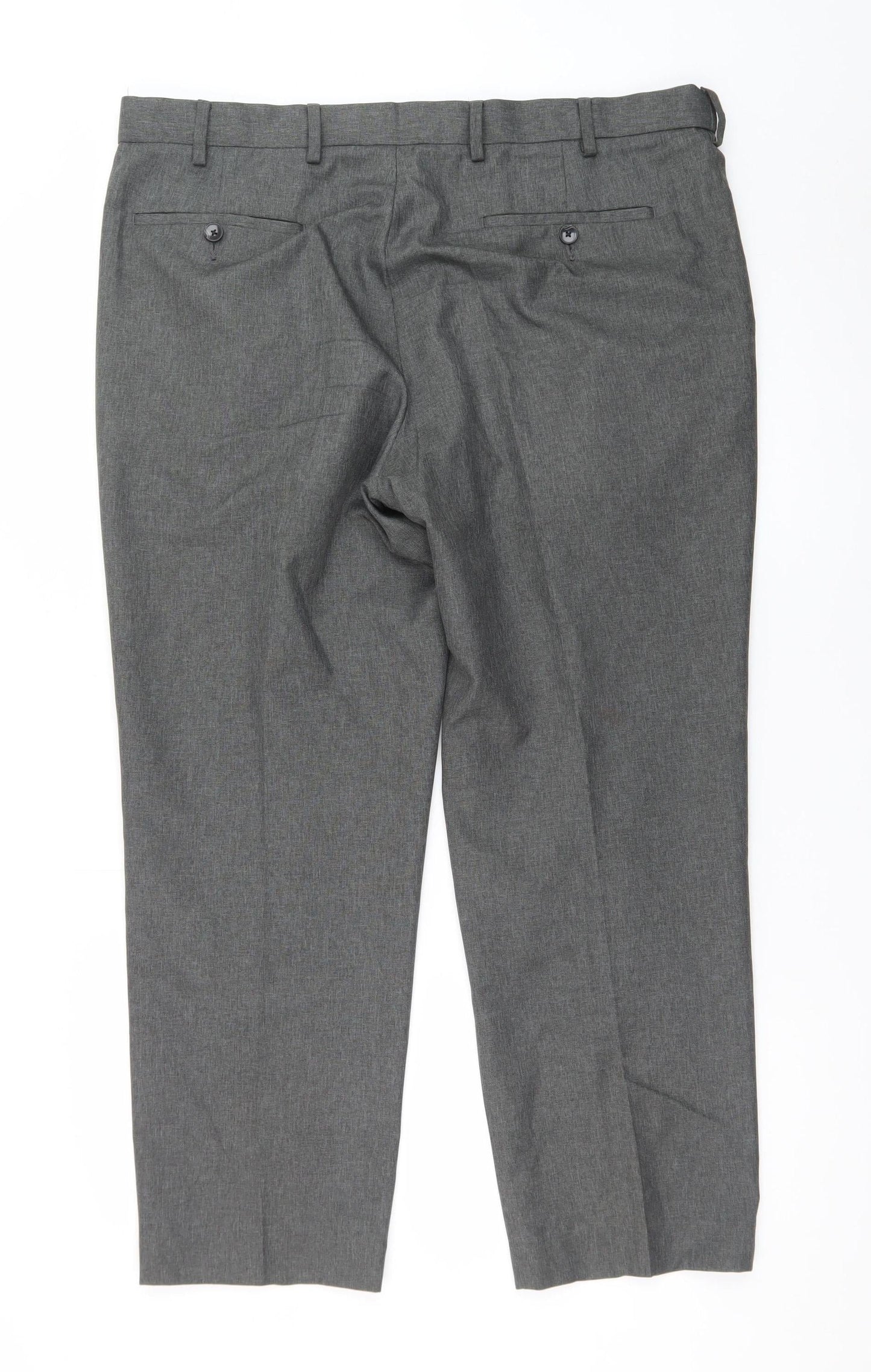 Marks and Spencer Men's Grey 38in Waist Short Length Dress Trousers