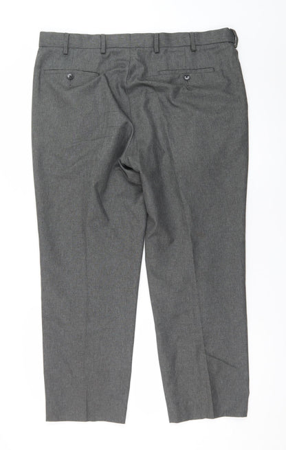 Marks and Spencer Men's Grey 38in Waist Short Length Dress Trousers
