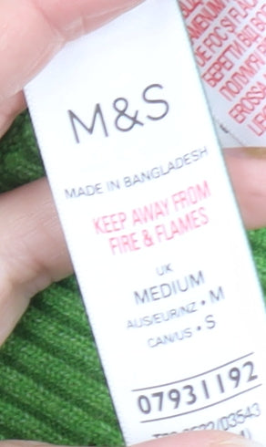 Womens UK Size M Marks and Spencer Green Pullover Jumper