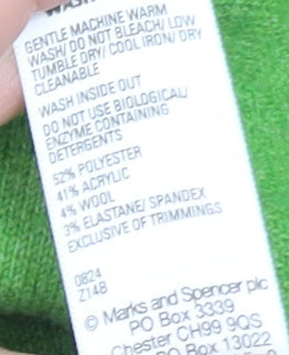 Womens UK Size M Marks and Spencer Green Pullover Jumper