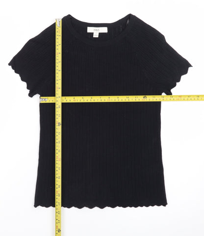 Marks and Spencer Women’s Black Short Sleeve Ribbed Knit T-Shirt Size S
