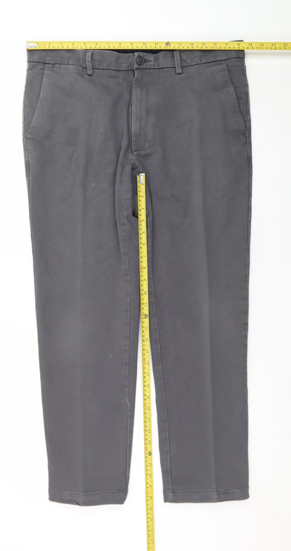 Marks and Spencer Men's Grey Chino Trousers Size L 38W 31L Regular Fit