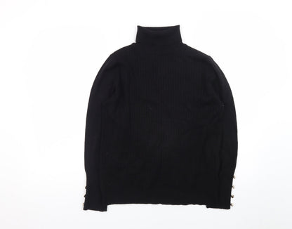 Quiz Womens Black Roll Neck Long Sleeve Pullover Jumper Size L
