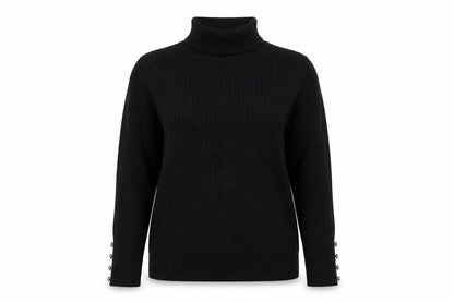 Quiz Womens Black Roll Neck Long Sleeve Pullover Jumper Size L