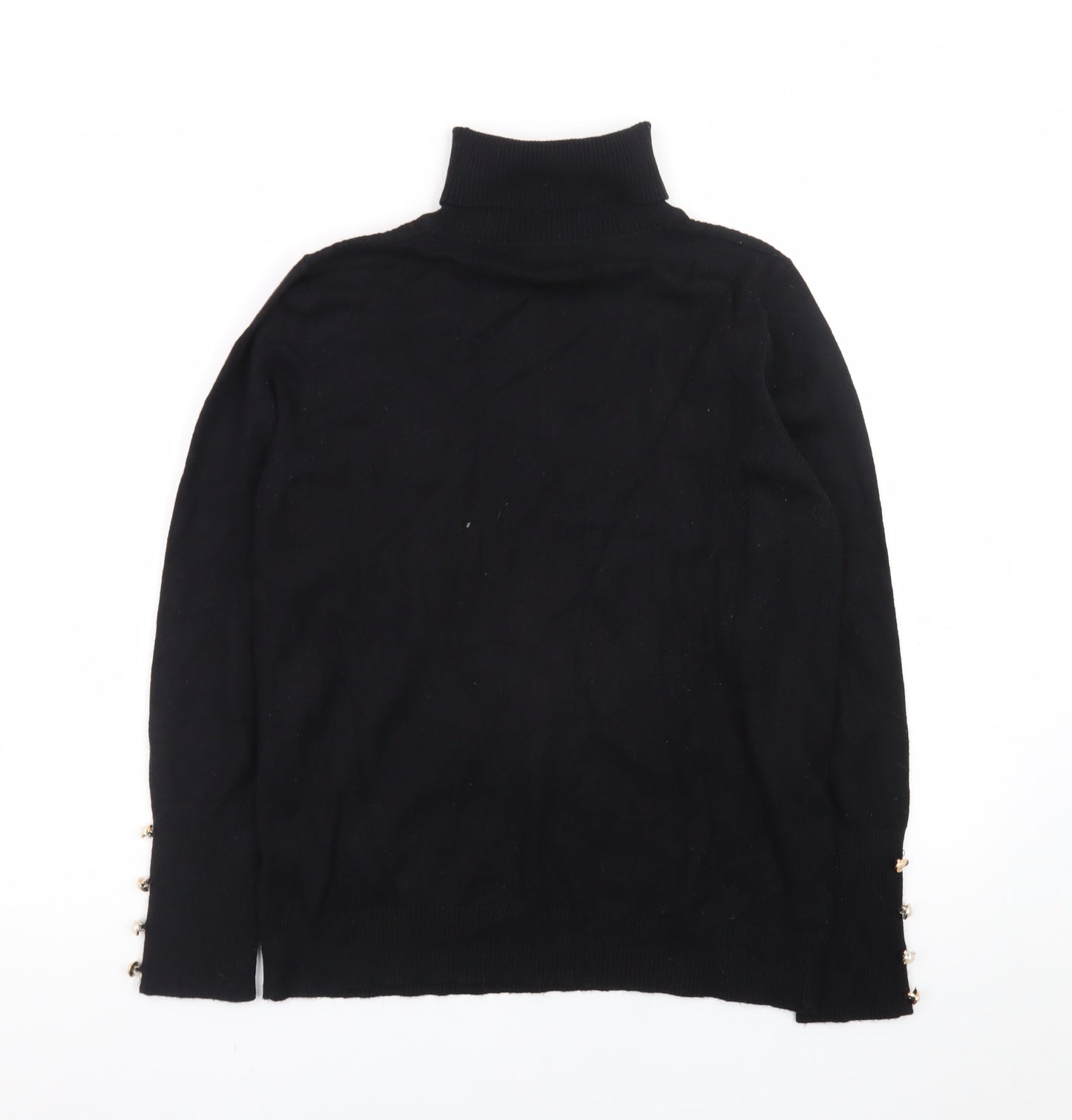 Quiz Womens Black Roll Neck Long Sleeve Pullover Jumper Size L