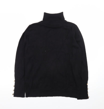 Quiz Womens Black Roll Neck Long Sleeve Pullover Jumper Size L