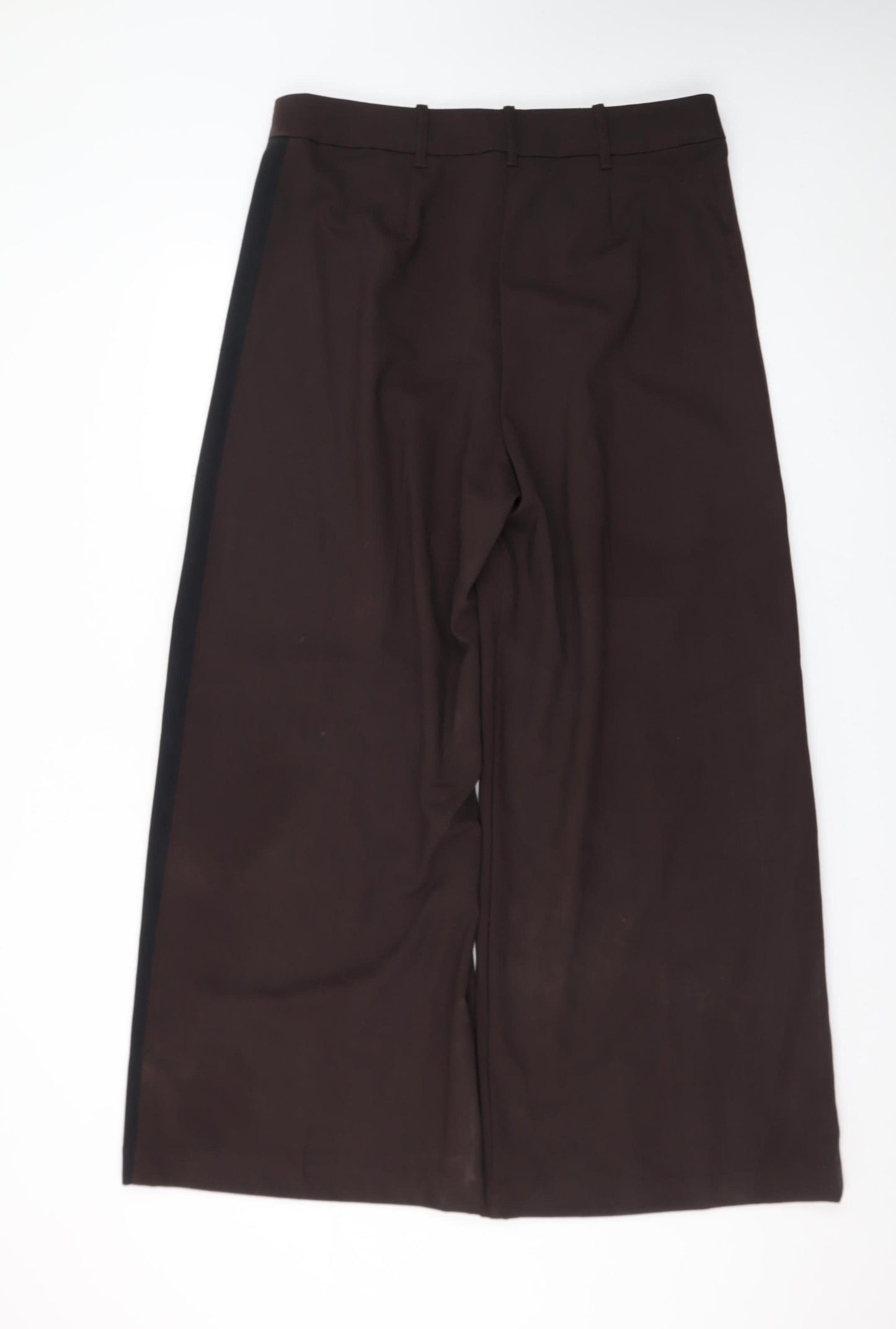 Marks and Spencer Women Brown Size 14 Wide-Leg Trousers