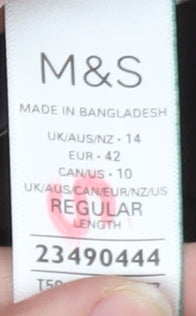 Marks and Spencer Women Brown Size 14 Wide-Leg Trousers