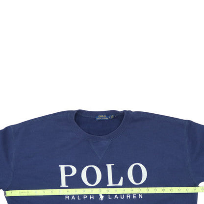 Polo Ralph Lauren Women's Blue Cotton Logo Sweatshirt Size L
