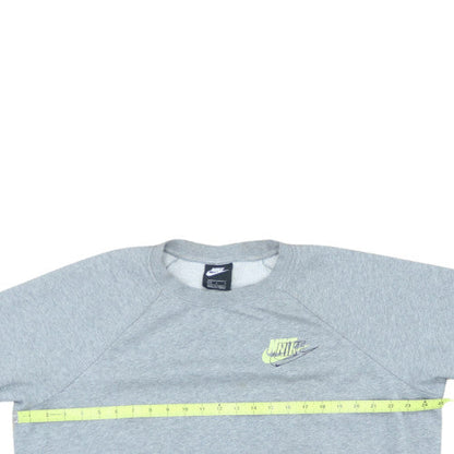Nike Womens Grey Crew Neck Pullover Sweatshirt Size L Logo Print