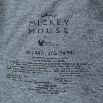Disney Women’s Grey Mickey Mouse 3XL Cotton Blend T-Shirt