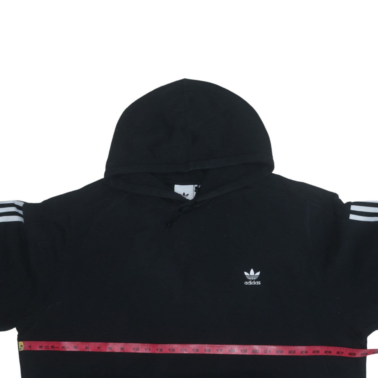Adidas Men's Black 2XL Pullover Hoodie with Logo Stripes
