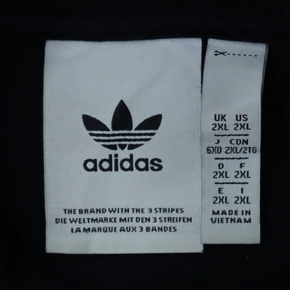 Adidas Men's Black 2XL Pullover Hoodie with Logo Stripes