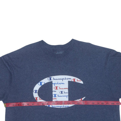 Champion Men's Blue XL Graphic Logo Crew Neck T-Shirt