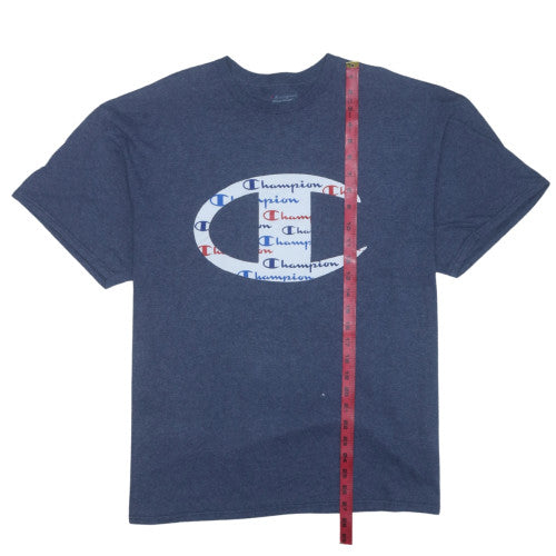 Champion Men's Blue XL Graphic Logo Crew Neck T-Shirt