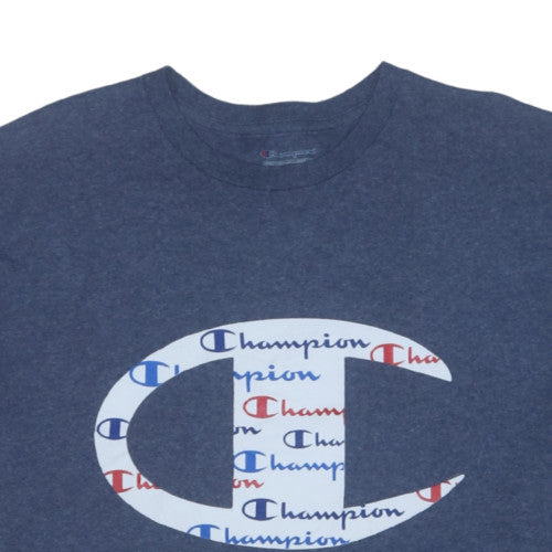 Champion Men's Blue XL Graphic Logo Crew Neck T-Shirt