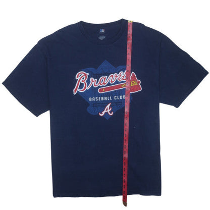 Majestic Men's Navy Atlanta Braves 2XL Crew Neck Graphic T-Shirt