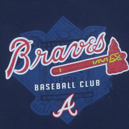 Majestic Men's Navy Atlanta Braves 2XL Crew Neck Graphic T-Shirt
