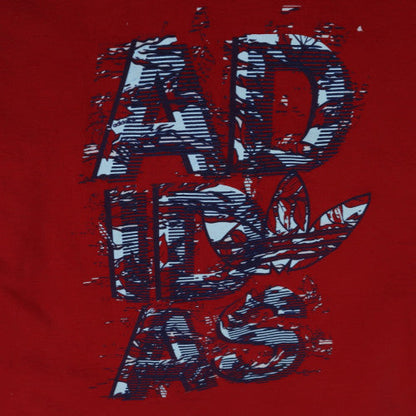 Adidas Mens Red 2XL Graphic Cotton Crew Neck T-Shirt