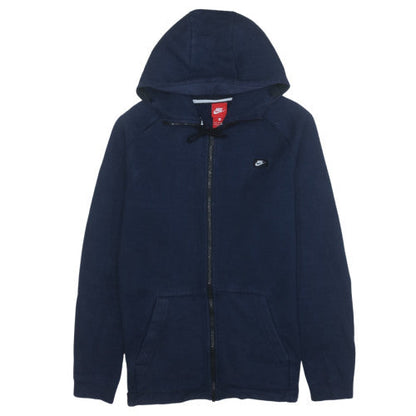 Nike Men's Blue Full Zip Hoodie L Cotton Fleece Sportswear