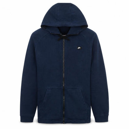 Nike Men's Blue Full Zip Hoodie L Cotton Fleece Sportswear