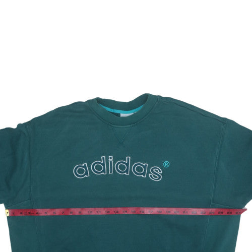 Adidas Mens Green XL Crew Neck Pullover Logo Sweatshirt