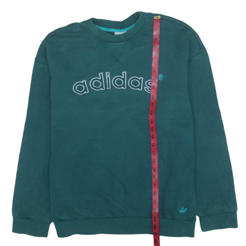 Adidas Mens Green XL Crew Neck Pullover Logo Sweatshirt