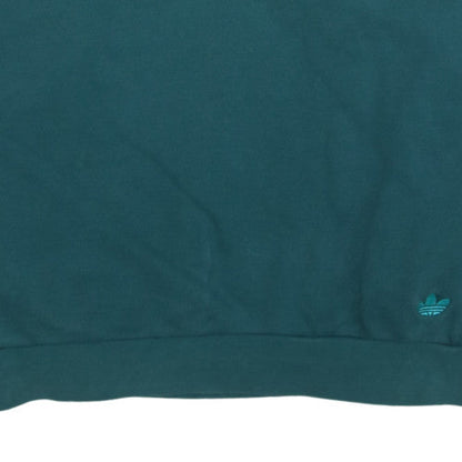 Adidas Mens Green XL Crew Neck Pullover Logo Sweatshirt