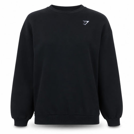 Gymshark Women's Black XL Crew Neck Pullover Sweatshirt Cotton Blend