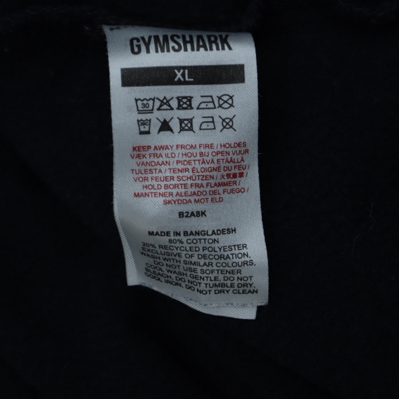 Gymshark Women's Black XL Crew Neck Pullover Sweatshirt Cotton Blend