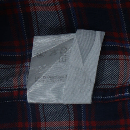 Lacoste Men's Blue Plaid Regular Fit Cotton Long Sleeve Shirt 2XL