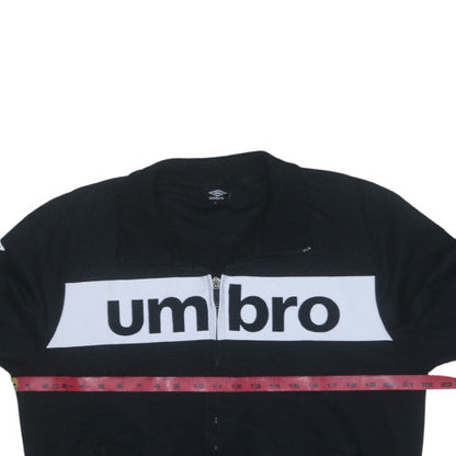Umbro Men's Black Track Jacket L Full Zip Cotton Blend Sportswear