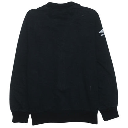 Umbro Men's Black Track Jacket L Full Zip Cotton Blend Sportswear