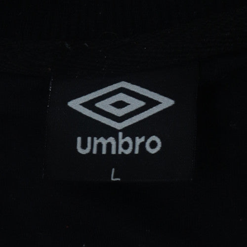 Umbro Men's Black Track Jacket L Full Zip Cotton Blend Sportswear