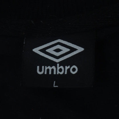 Umbro Men's Black Track Jacket L Full Zip Cotton Blend Sportswear