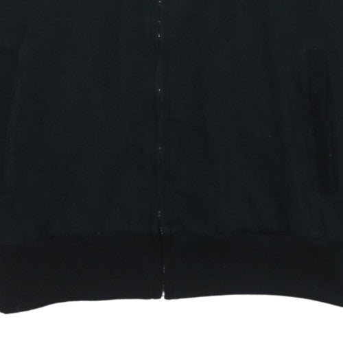 Umbro Men's Black Track Jacket L Full Zip Cotton Blend Sportswear
