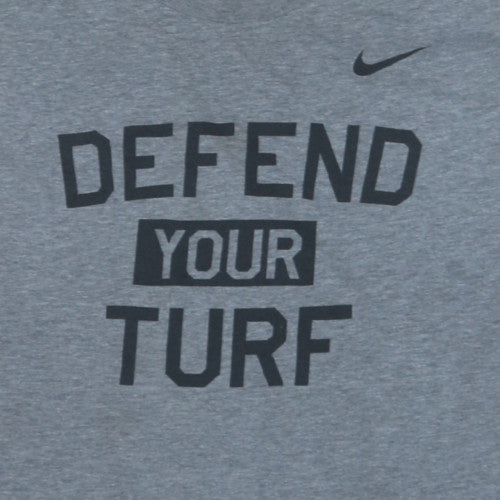 Nike Men's Grey Athletic Fit 'Defend Your Turf' T-Shirt XXL