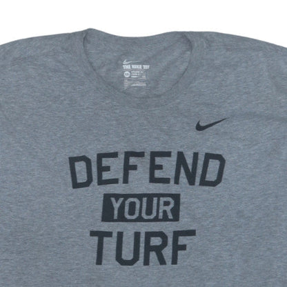 Nike Men's Grey Athletic Fit 'Defend Your Turf' T-Shirt XXL