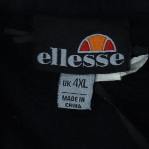 Ellesse Men's Black Pullover Hoodie 4XL Fleece Logo Sweatshirt
