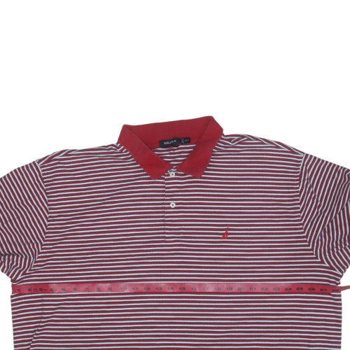Nautica Men's Red Striped Cotton Polo Shirt 2XLT Big & Tall