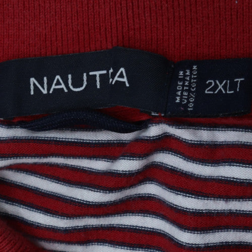 Nautica Men's Red Striped Cotton Polo Shirt 2XLT Big & Tall
