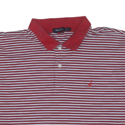 Nautica Men's Red Striped Cotton Polo Shirt 2XLT Big & Tall