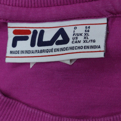 Fila Unisex Purple Colourblock Cotton T-Shirt Size XL