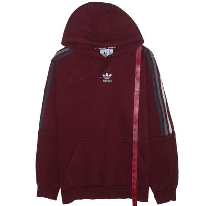 adidas Men's Red XL Pullover Hoodie with Logo and Drawstring
