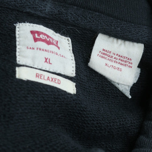 Levi's Men's Black XL Relaxed Pullover Hoodie with Logo