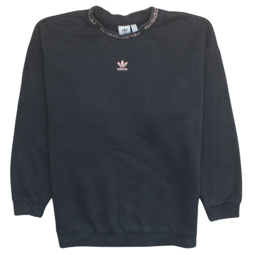 Adidas Women Black Size 16 Pullover Sweatshirt Cotton Blend