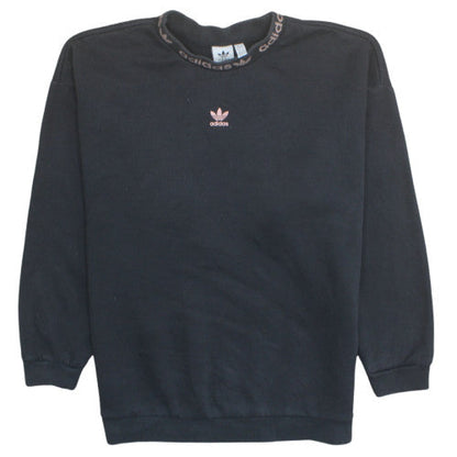 Adidas Women Black Size 16 Pullover Sweatshirt Cotton Blend