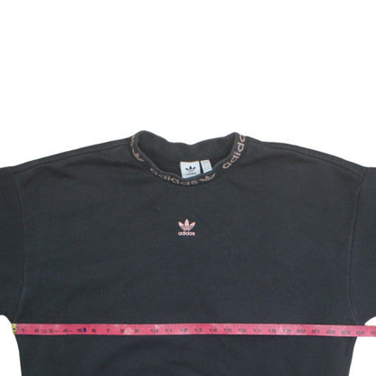 Adidas Women Black Size 16 Pullover Sweatshirt Cotton Blend