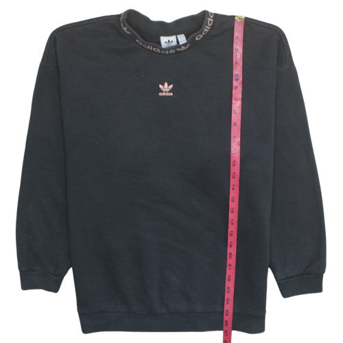 Adidas Women Black Size 16 Pullover Sweatshirt Cotton Blend