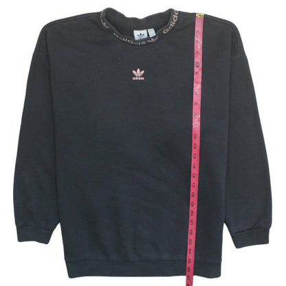 Adidas Women Black Size 16 Pullover Sweatshirt Cotton Blend